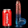 Żelowy penis dildo z przyssawką dwukolorowy 19 cm